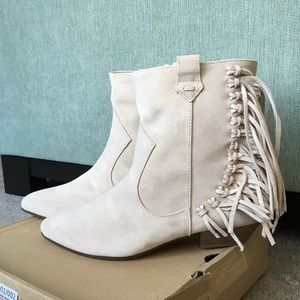 Zara Fringe Ankle Booties - Size 8